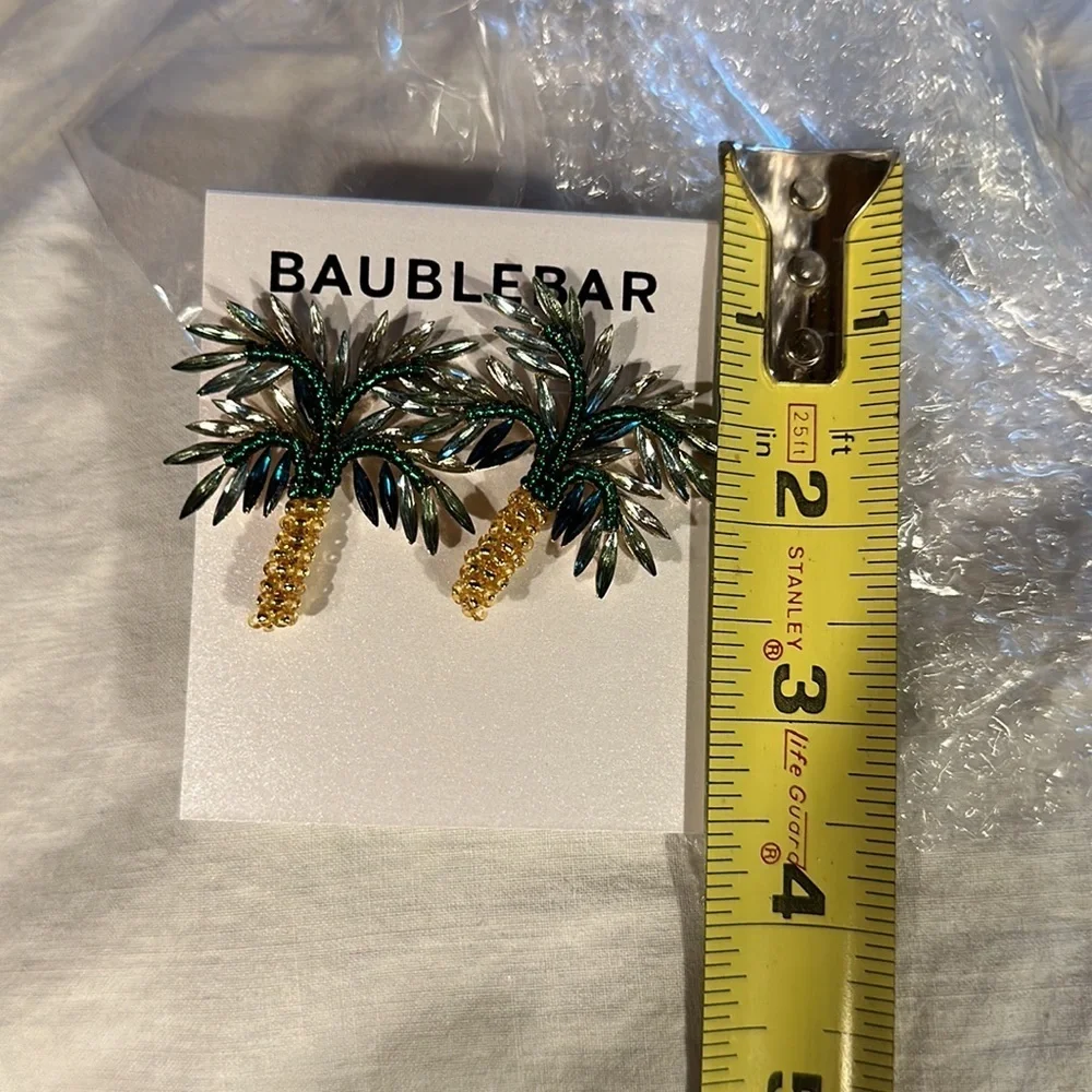 NIP Baublebar Palm Tree Statement Post Earrings! - Picture 2 of 5